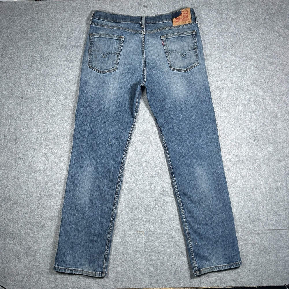 Levis 514 Denim Jeans Men's Size 34x32 34x31 Blue Faded Workwear Washed Straight
